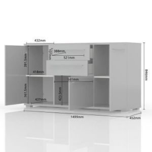 Obrazek Komoda Piano K180-3K2F/PN-70/KA/70 crystal white