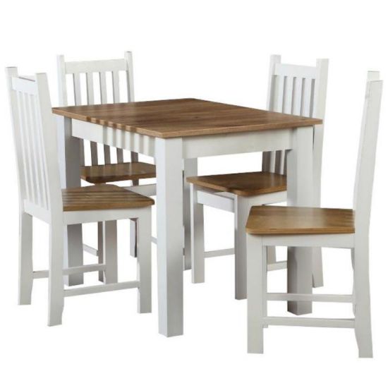 Obrazek Zestaw stół i krzesła Livia 1+4 st29 100x70 +W122 białe/wotan
