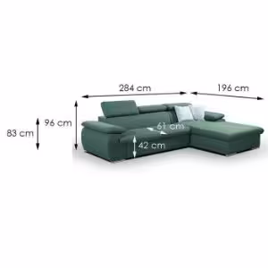 Obrazek Narożnik z funkcją spania Polo Gandar 79 plus Gandar 71 prawostronny