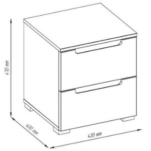 Obrazek Stolik nocny Hill 2S biały połysk