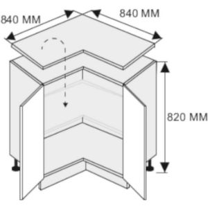 Obrazek Szafka kuchenna Emporium d12/90 grey stone/kor.biały