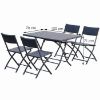 Obrazek Komplet składanych mebli ogrodowych 1+4 czarny 