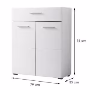 Obrazek Komoda Beny 2d1s Biały/Biały Połysk 11008609