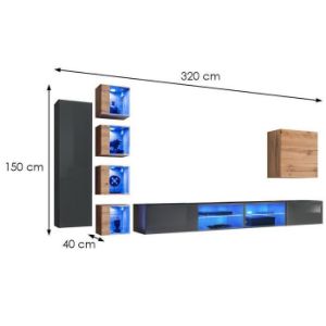 Obrazek Meblościanka Switch Xxvi Grafit/Wotan