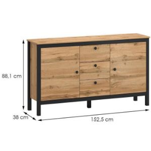 Obrazek  Komoda Palmer E Dąb Wotan/Czarny 