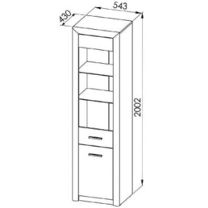 Obrazek Witryna Szkło Castel 04 Sonoma/Trufla Witryna Szkło Castel 04 Sonoma/Trufla