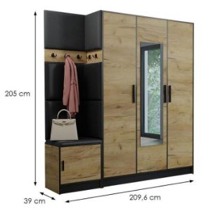 Obrazek Garderoba Roj 14 craft + Madryt 1100 ekoskóra czarna