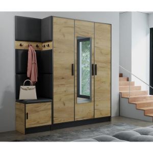 Obrazek Garderoba Roj 14 craft + Madryt 1100 ekoskóra czarna