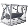 Obrazek Huśtawka ogrodowa szara rozkładana z moskitierą