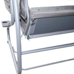 Obrazek Huśtawka ogrodowa szara rozkładana z moskitierą