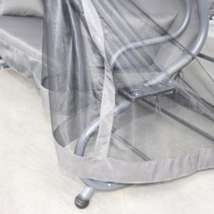 Obrazek Huśtawka ogrodowa szara rozkładana z moskitierą