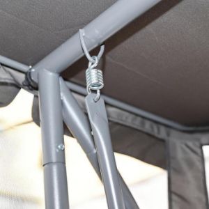 Obrazek Huśtawka ogrodowa szara rozkładana z moskitierą