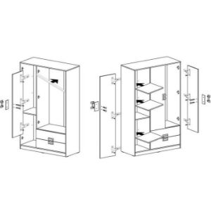 Obrazek Szafa Nico 120 biały/dąb jasny nr-3