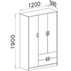 Obrazek Szafa Nico 120 biały/dąb jasny nr-3