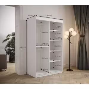 Obrazek Szafa Tapi 120 Biały/Ekoskóra Biała