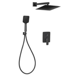 Obrazek Zestaw podtynkowy Siros BS-90-011 kwadratowy czarny