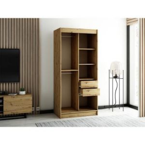 Obrazek Szafa Lamelo 120 Dąb Artisan/Czarny