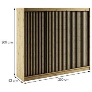 Obrazek Szafa Lamelo 1 250 Dąb Artisan/Czarny