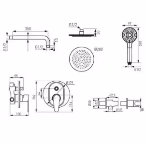 Obrazek Zestaw podtynkowy Algeo BAG7P-SET1-S