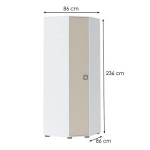 Obrazek Szafa narożna 3D3S Kiki PUG-BE/KI-01 white/sand