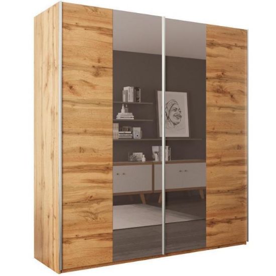 Obrazek Szafa Praga 200 dąb wotan/lustro 