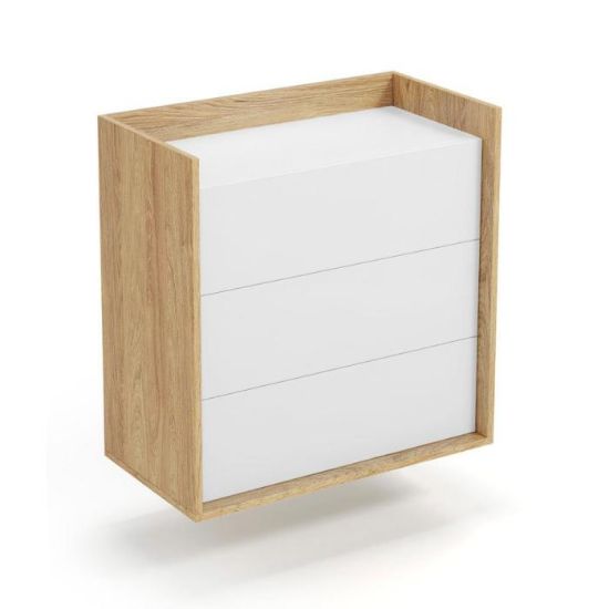 Obrazek Komoda Arka 3S hikora naturalna/biel alpejska