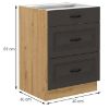 Obrazek Szafka kuchenna STILO grafit mat/artisan 60d 3s bb
