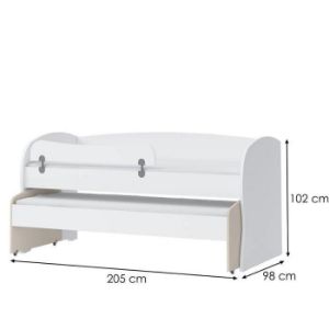 Obrazek Łóżko rozkładane Kiki KRD1-BE/KI-01 white/sand 