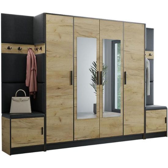 Obrazek Garderoba Roj 17 craft + Madryt 1100 ekoskóra czarna