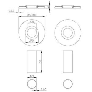 Obrazek Zestaw maskujący do podłączenia grzejnika chrom 