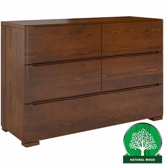 Obrazek Komoda Drewniana Sosnowa 5s Skandica Sparta Orzech