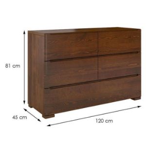 Obrazek Komoda Drewniana Sosnowa 5s Skandica Sparta Orzech