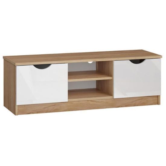 Obrazek Szafka RTV Tymeo 2d D.Craft Złoty/Biały Połysk