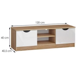 Obrazek Szafka RTV Tymeo 2d D.Craft Złoty/Biały Połysk