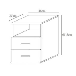 Obrazek Szafka nocna Goda III 2S dąb sonoma/biały