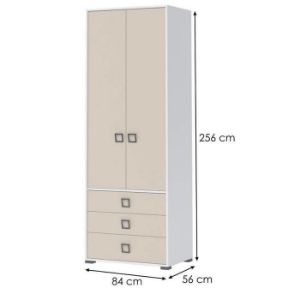 Obrazek Szafa 2D3S Kiki P23-BE/KI-01 white/sand