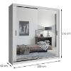 Obrazek Szafa Lux 203 Biała + 2 x Lustro