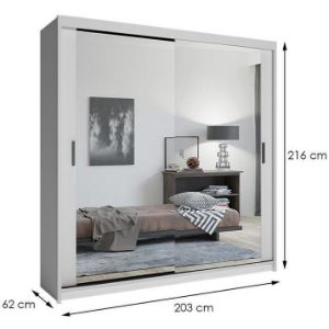 Obrazek Szafa Lux 203 Biała + 2 x Lustro