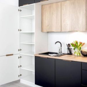 Obrazek Szafka kuchenna Denis d60pk 2133 pl czarny mat/biały 