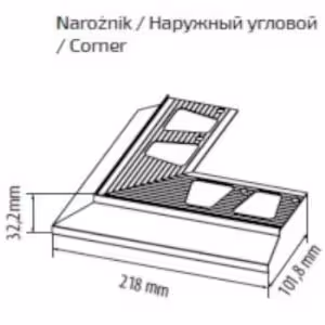 Obrazek Balkonowy profil okapowy narożnik szary