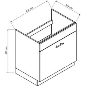 Obrazek Szafka Kuchenna Irma D80zl S/1 Zasl Biały Groszek Mat