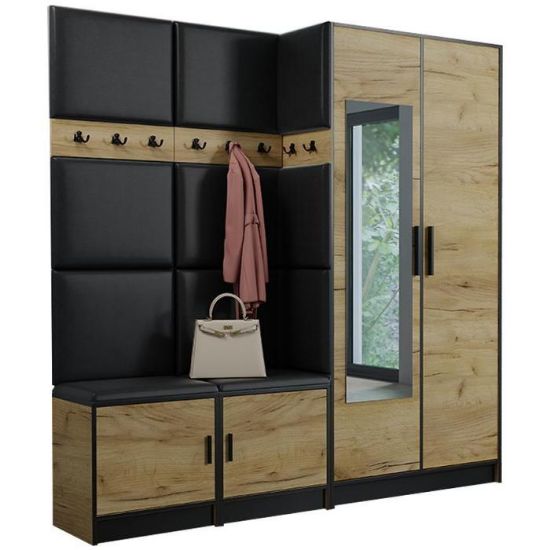 Obrazek Garderoba Roj 21 craft + Madryt 1100 ekoskóra czarna