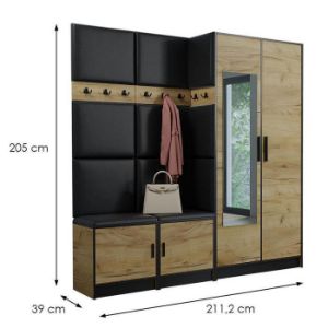 Obrazek Garderoba Roj 21 craft + Madryt 1100 ekoskóra czarna