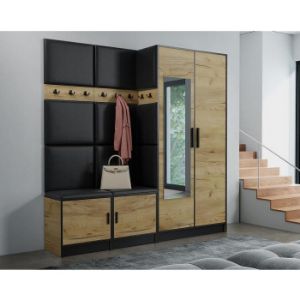 Obrazek Garderoba Roj 21 craft + Madryt 1100 ekoskóra czarna