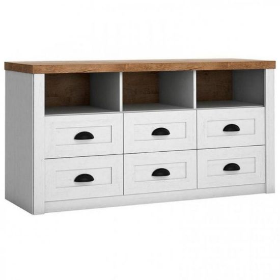 Obrazek Komoda Prowansja K6S sosna andersen/dąb lefkas ciemny