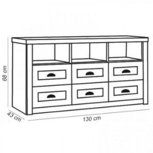 Obrazek Komoda Prowansja K6S sosna andersen/dąb lefkas ciemny