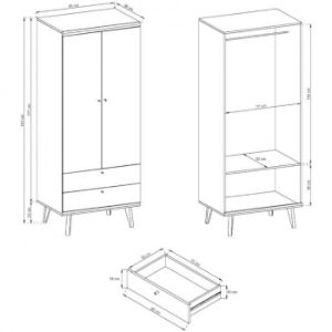 Obrazek Szafa Primo PSZ80 80 cm dąb riviera