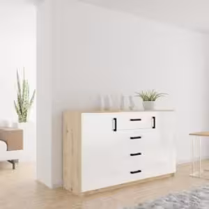 Obrazek  Komoda Bahli Artisan/Biały Połysk 