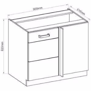 Obrazek Szafka kuchenna ARTISAN biały połysk 90ND 1F BB