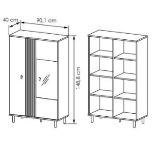 Obrazek  Witryna Niska Madis A Dąb Artisan/Antracyt 